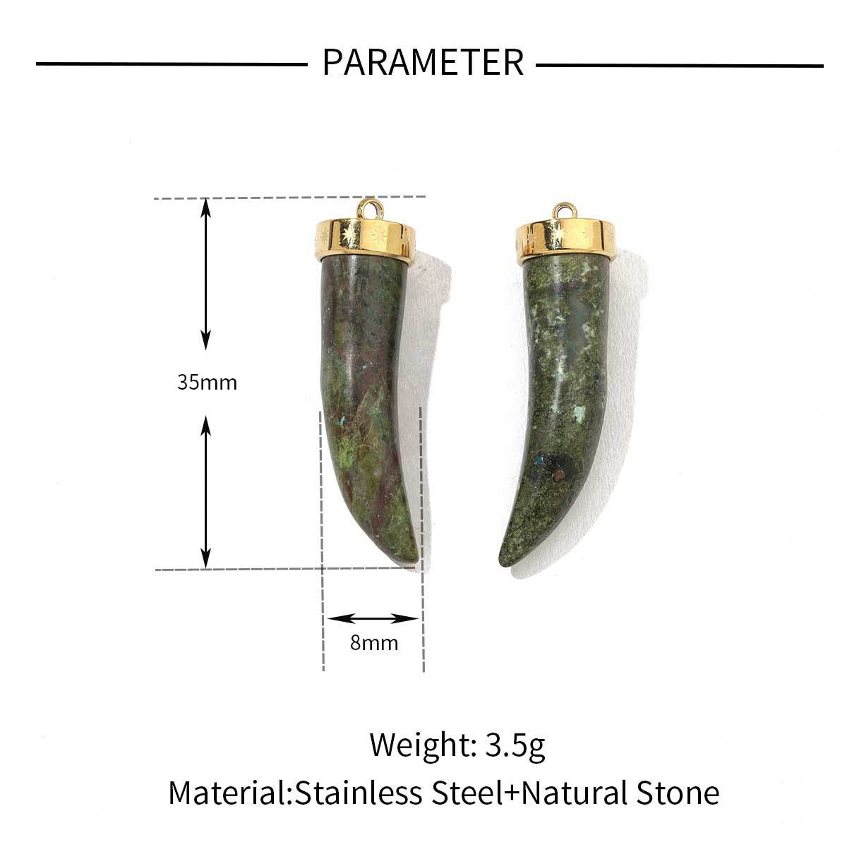 Horn Natural Stone Stainless Steel Bohemian Pendants