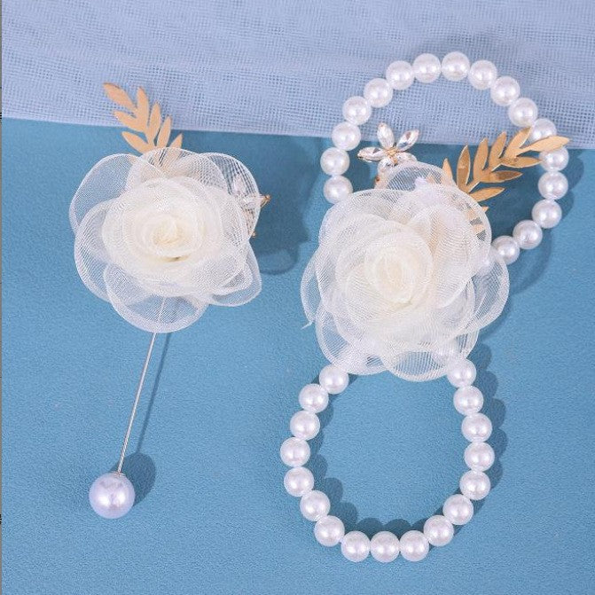 Wedding Wrist Flower Bride Fairy Pearl Mori Style Bridesmaid Sisters Bracelets
