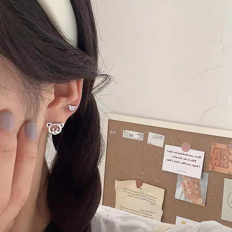 Women's Sier Needle Korean Style French Temperamental Pearl Earrings