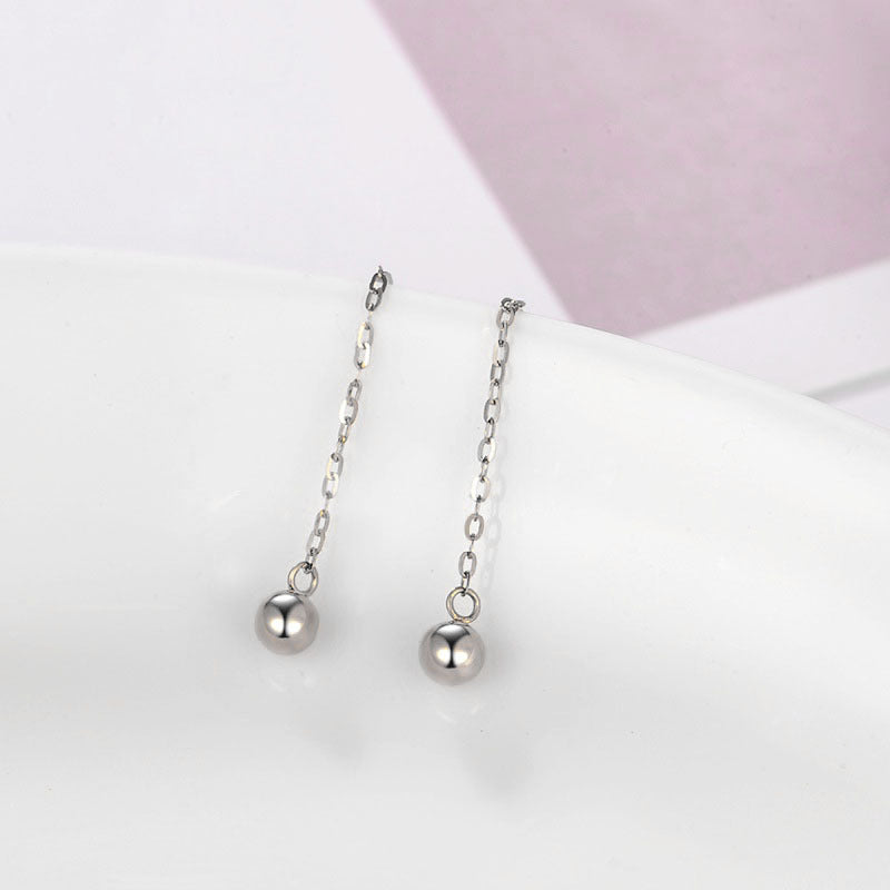 Solid Heart Tassel Peach Gilded Heart-shaped Ear Line