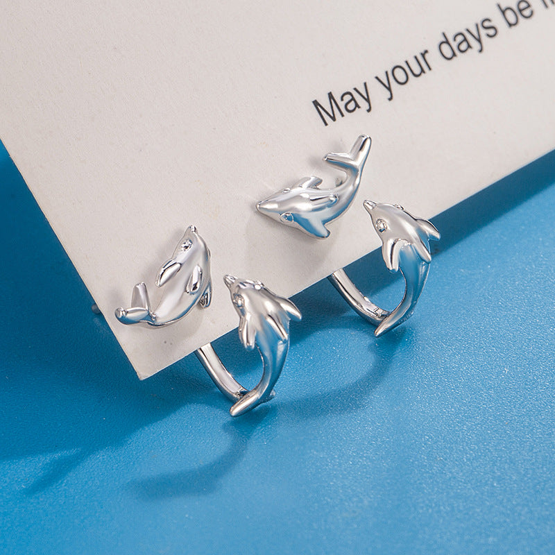 Dolphin Ear Rear Female Minority Design High Earrings