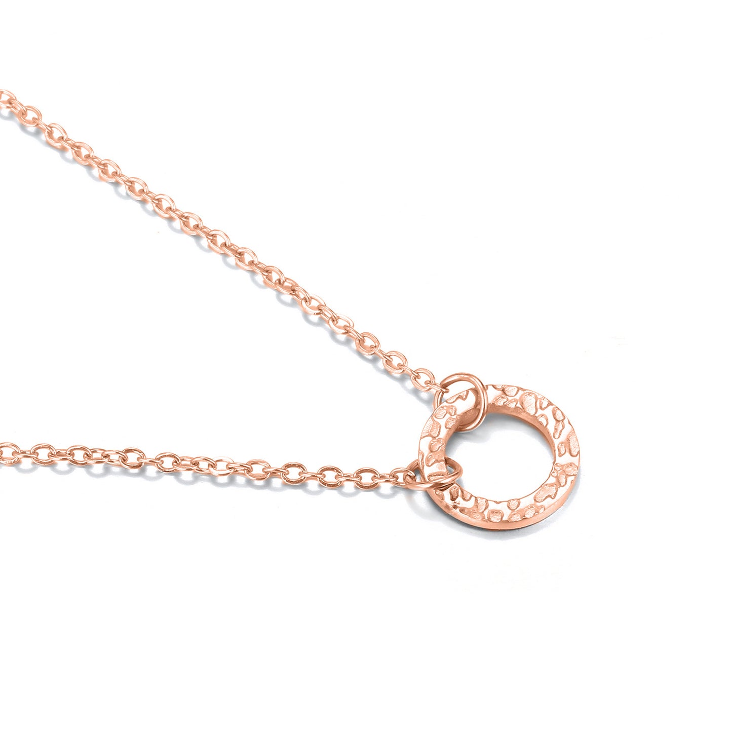 Stainless Steel Round Geometric Hollow Single Necklace