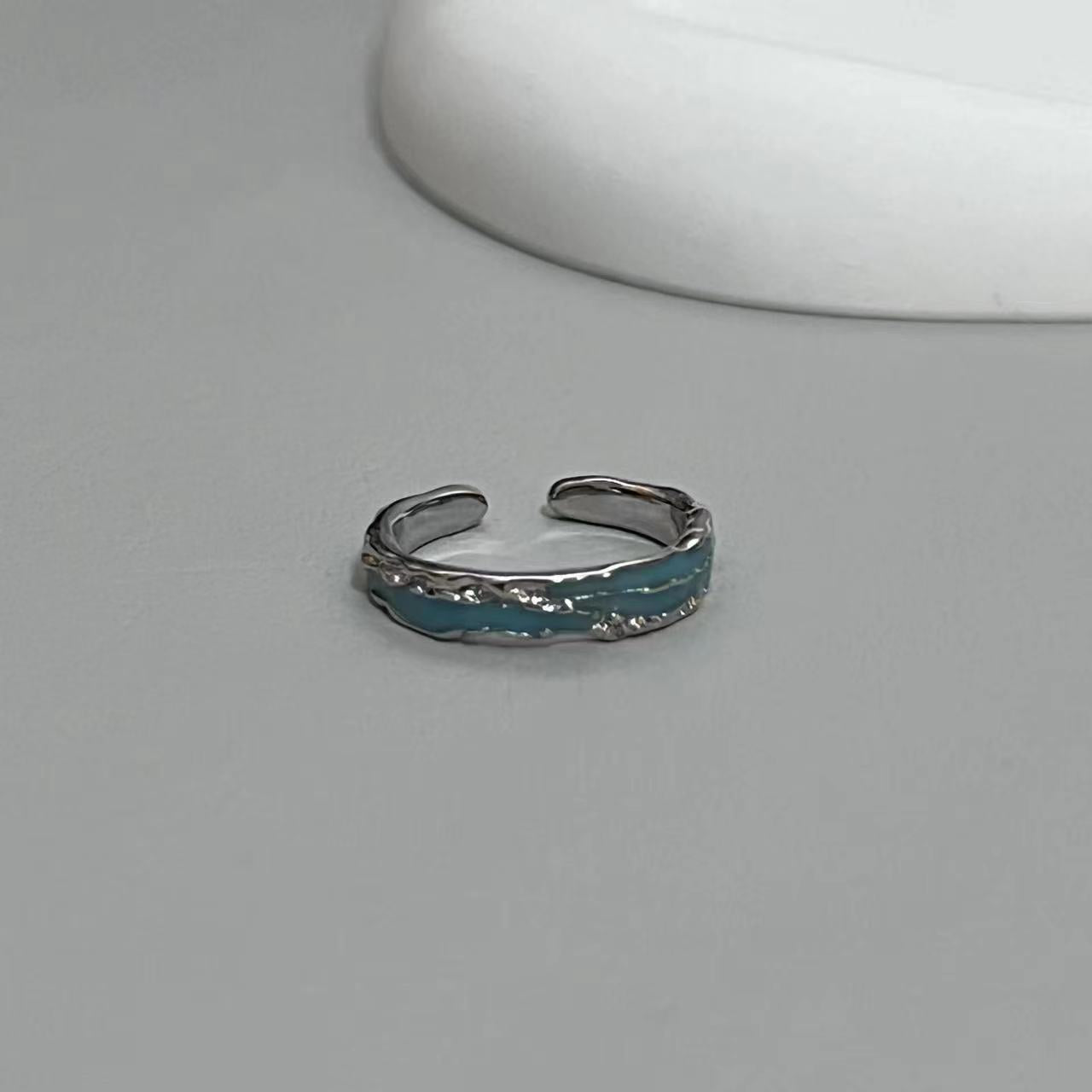 Blue Sea Drowning Whale Epoxy Opening Rings