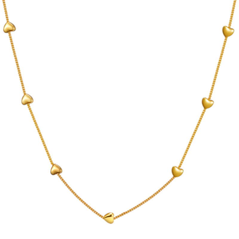 Peach Heart Titanium Steel Versatile Fashion Personalized Design Necklaces