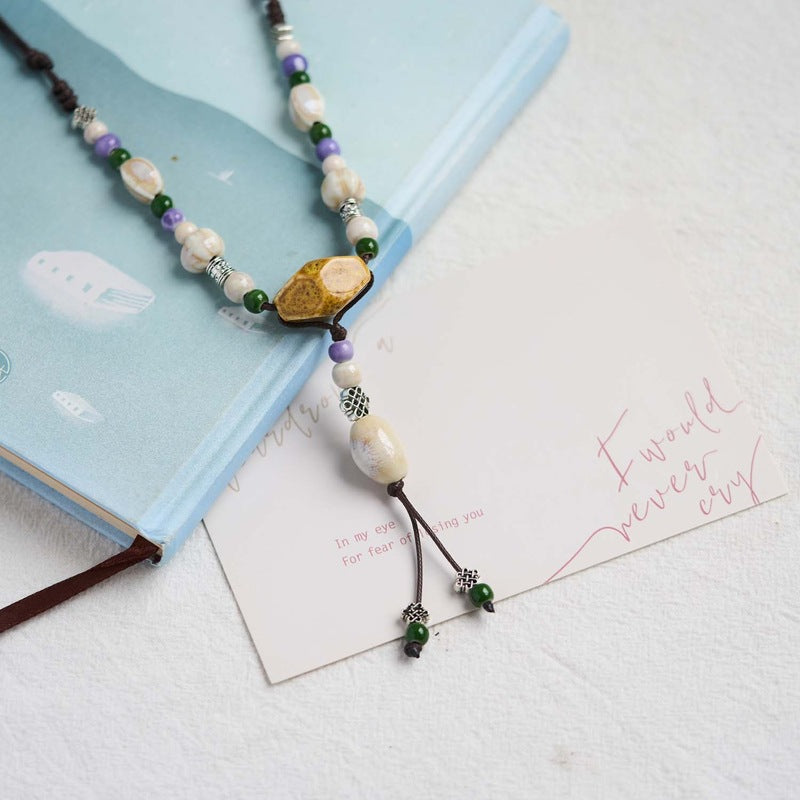 Ethnic Style Ceramic High Sense Ornament Necklaces