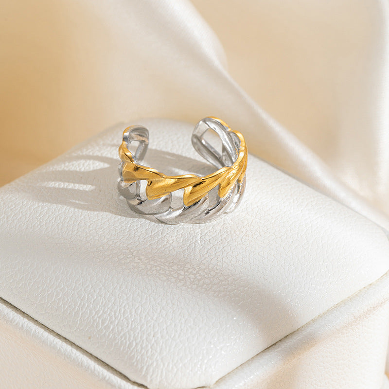 Women's Stainless Steel Star Moon Simple Flowers Titanium Index Ring