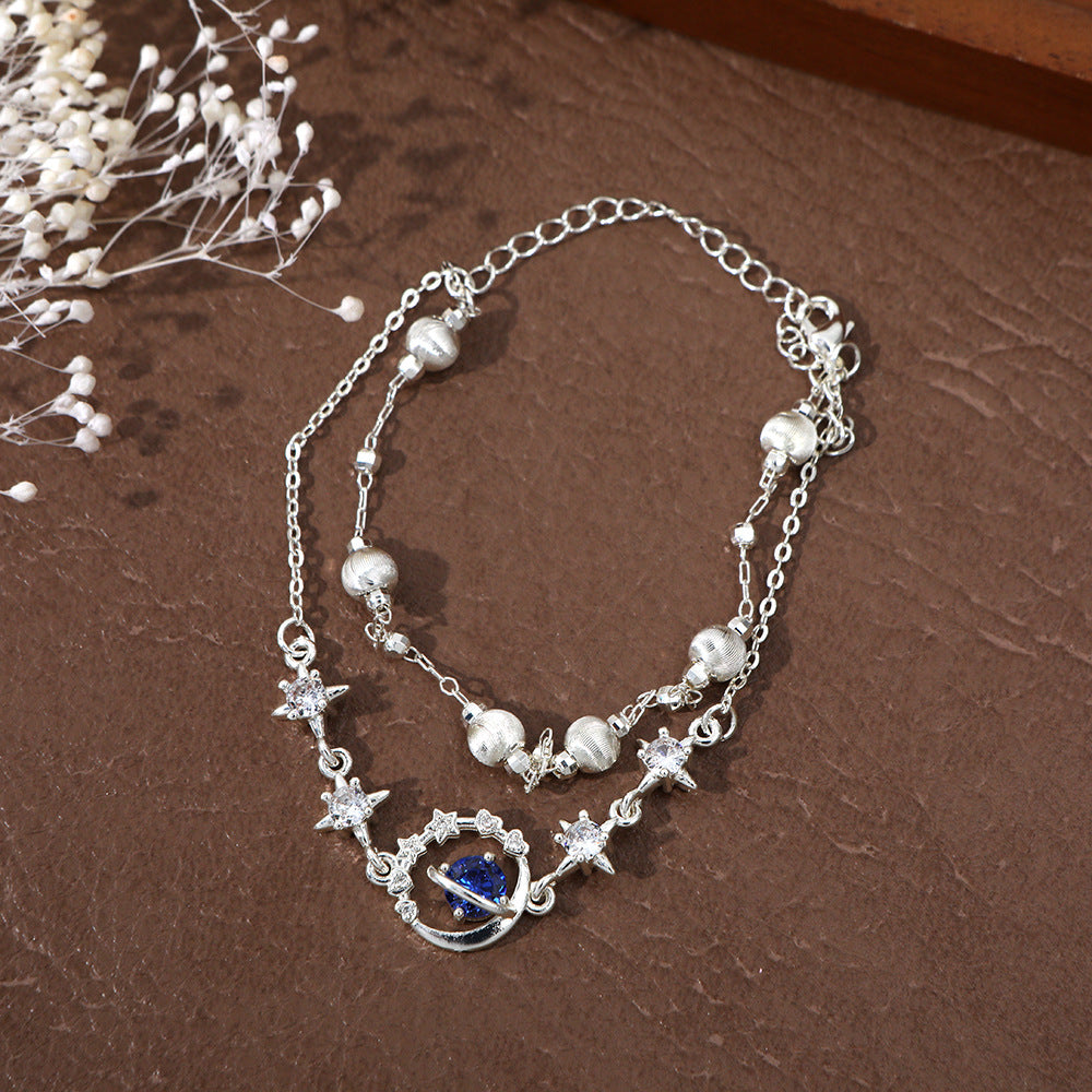 Women's Planet Elegant Stitching Star Moon Zircon Bracelets