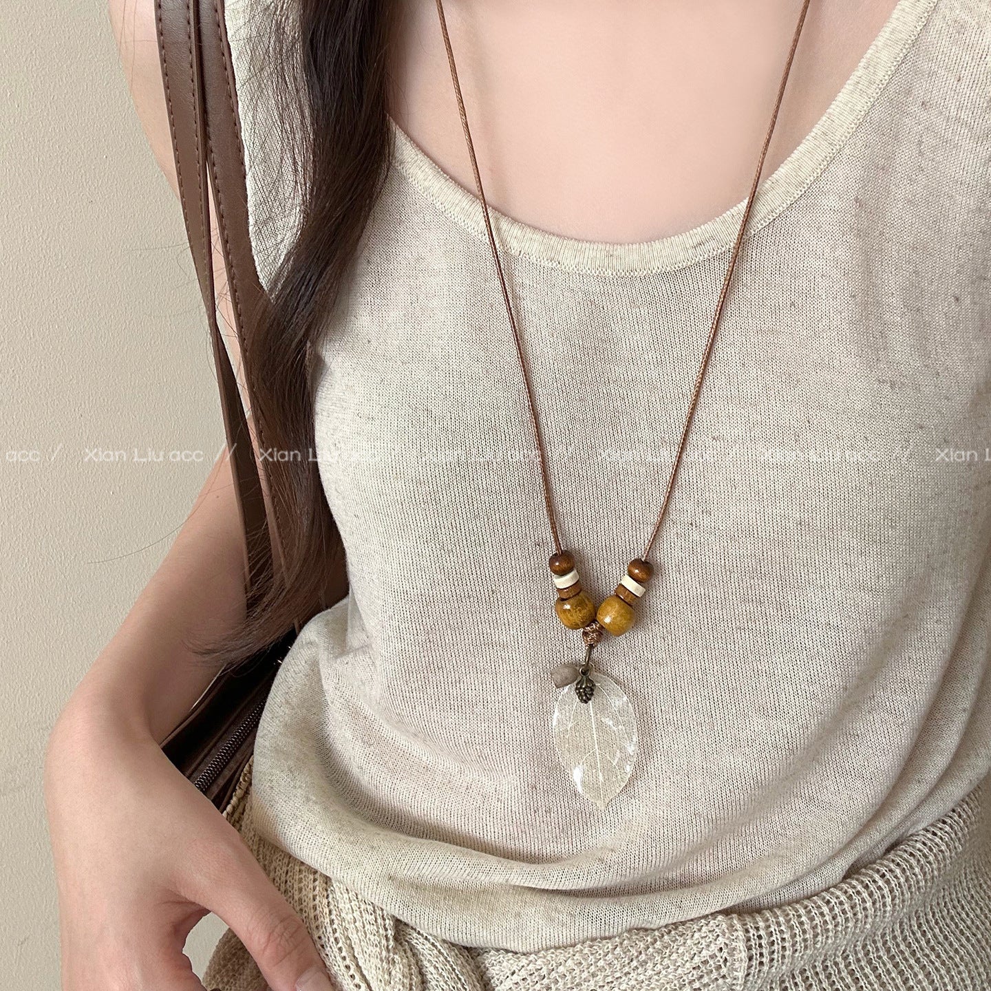Women's Chinese Zen Bodhi Mushroom For Niche Design Sweater Necklaces