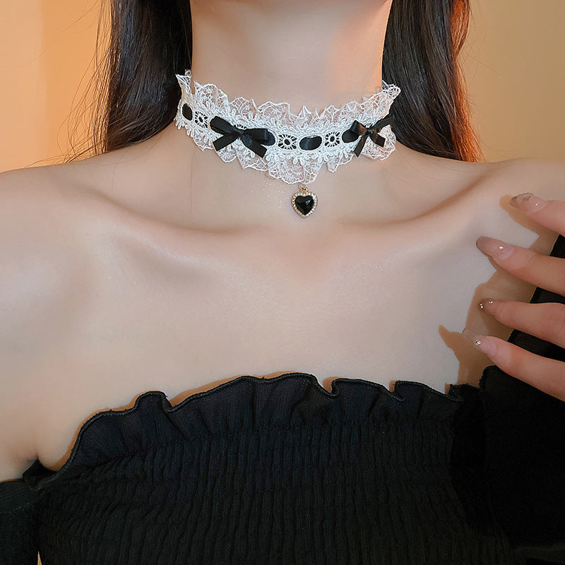 Net Yarn Flowers Ribbon Heart Fashion Necklaces
