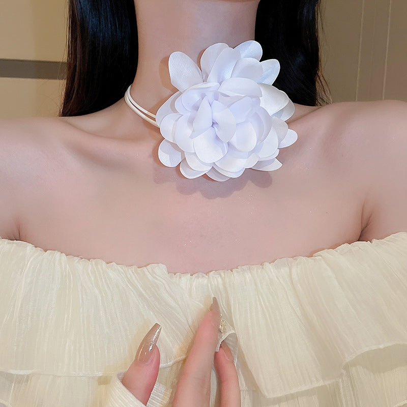 Net Yarn Flowers Ribbon Heart Fashion Necklaces