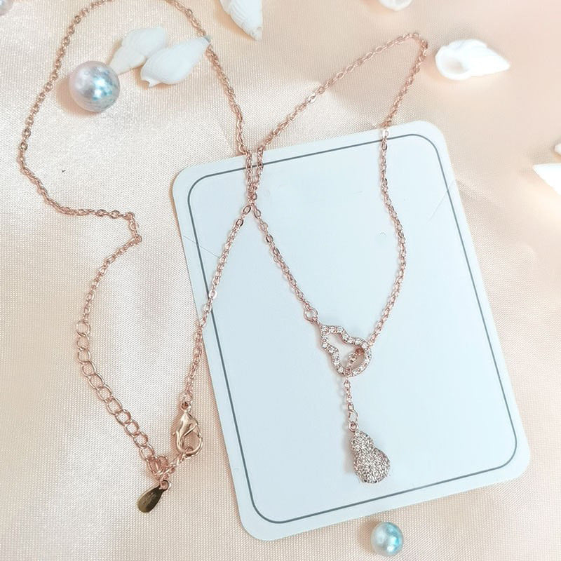 Fu Lu Happy Gourd Female Sier Necklaces