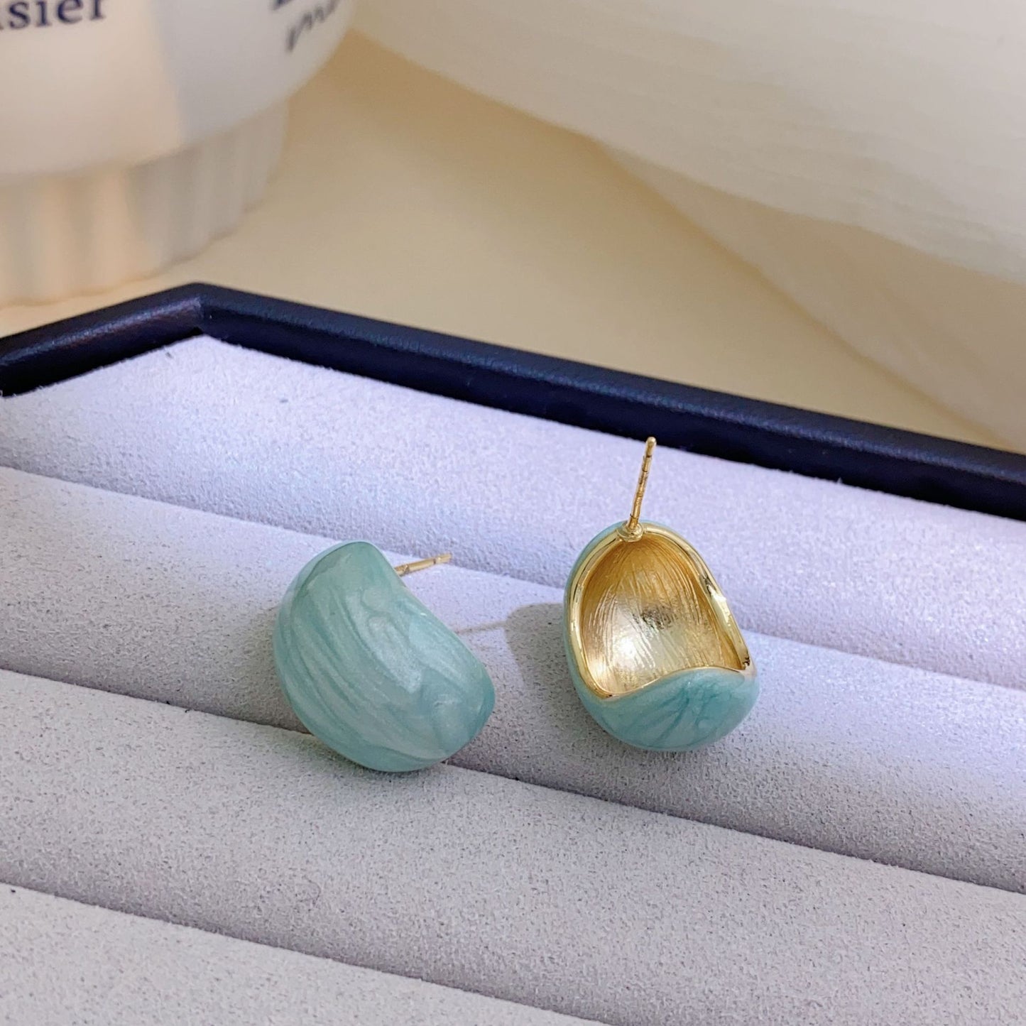 Enamel Drip Glazed Color Female Tide Earrings