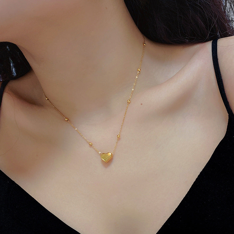 Bead Chain Love Titanium Steel Female Necklaces