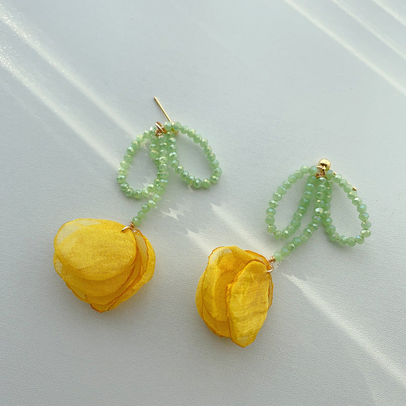Spring Opening Tulip Flower Energetic Elegant Sweet Style Gentle Stud Earrings