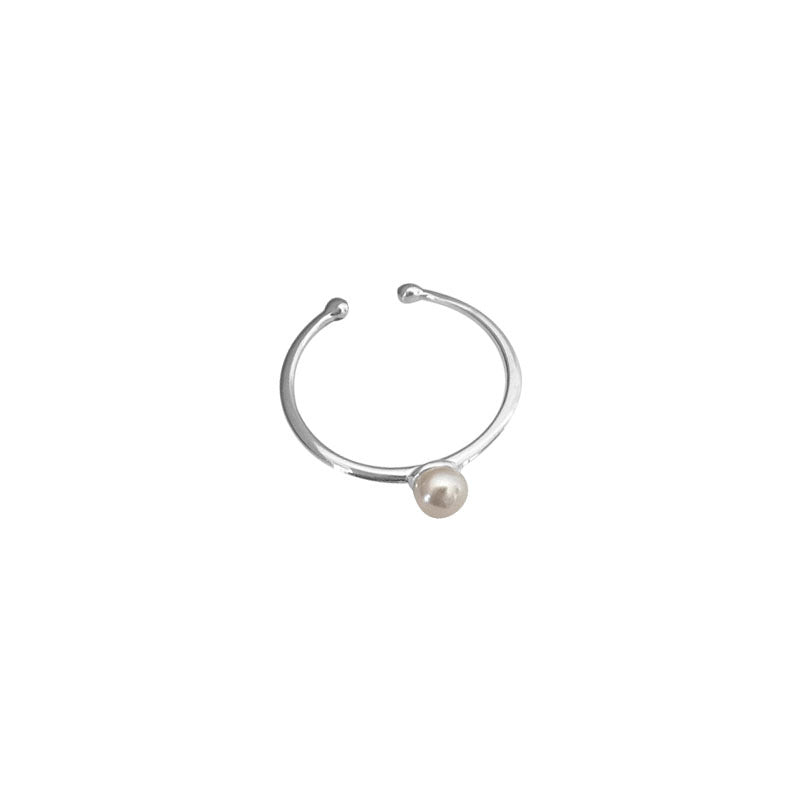 Women's Wave Fresh Water Open-end Pearl Single Beads Rings