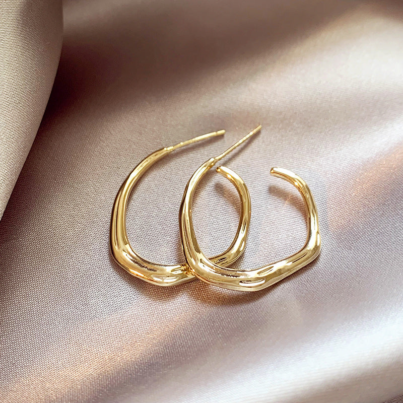 Women's Wind Irregular Twisted Ear Unique High Sense Earrings