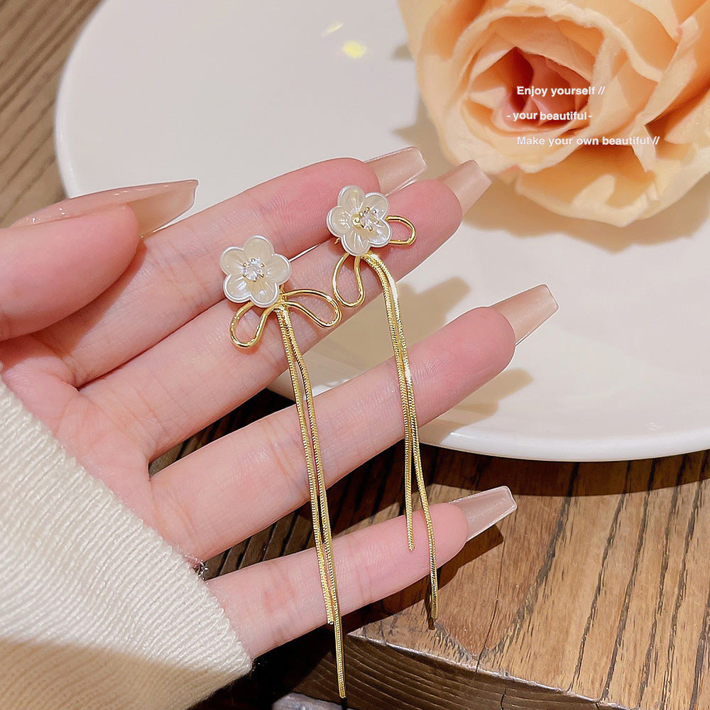 Flower Tassel Summer High-grade National Style Sweet Accessories Fashion Earrings