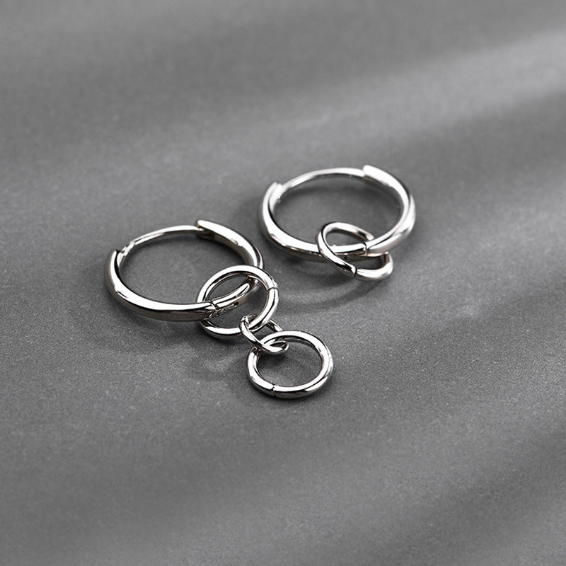 Men's Idol Intern Wang Asymmetric Round Punk Rings
