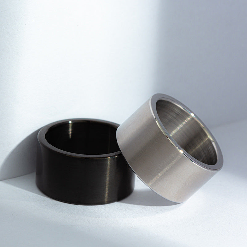 Men's Wide Sand Matte Titanium Steel Wedding Rings
