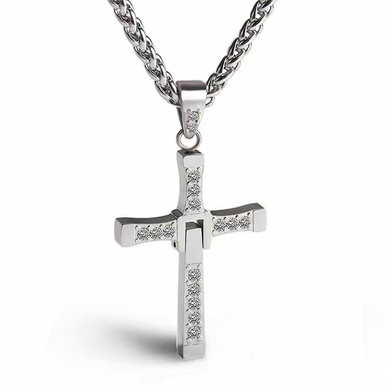 Men's Passion Cross Titanium Steel Fashion Sweater Necklaces