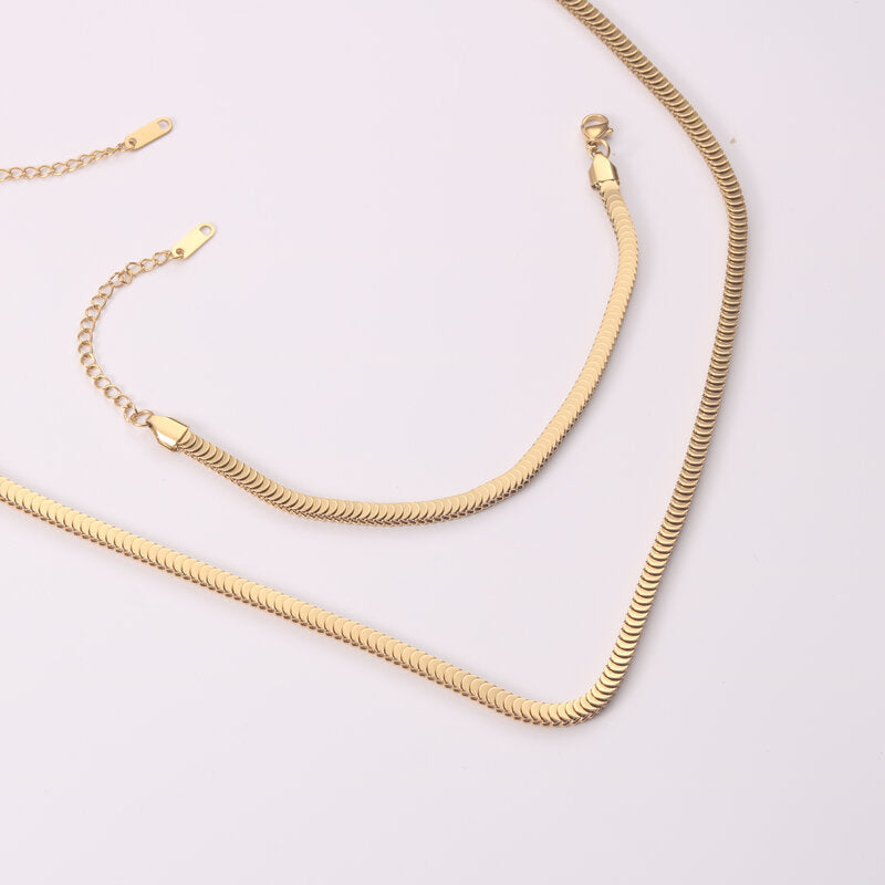 Fashion Scale Titanium Steel Gold Plating Necklaces