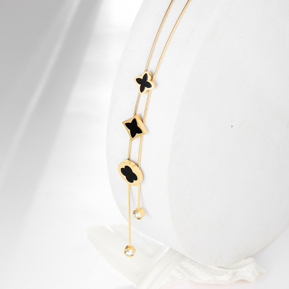 Titanium Steel Three-color Clover Trendy Summer Necklaces