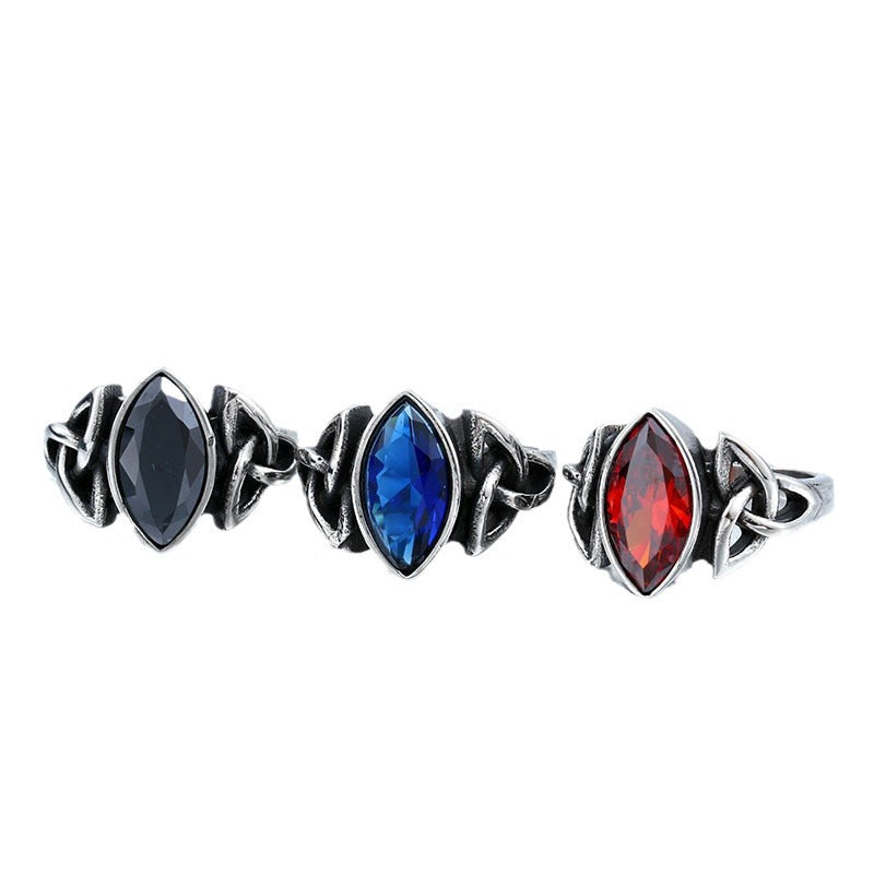 Men's Steel Celtic Knot Retro Titanium Inlaid Rings