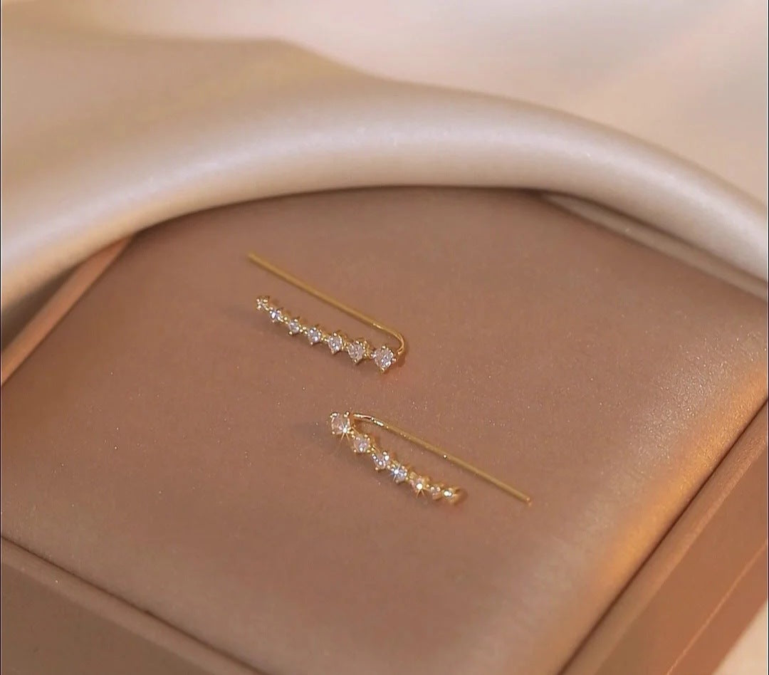 Of Dual Purpose Zircon Ear Clip One Word Hook Creative Earrings