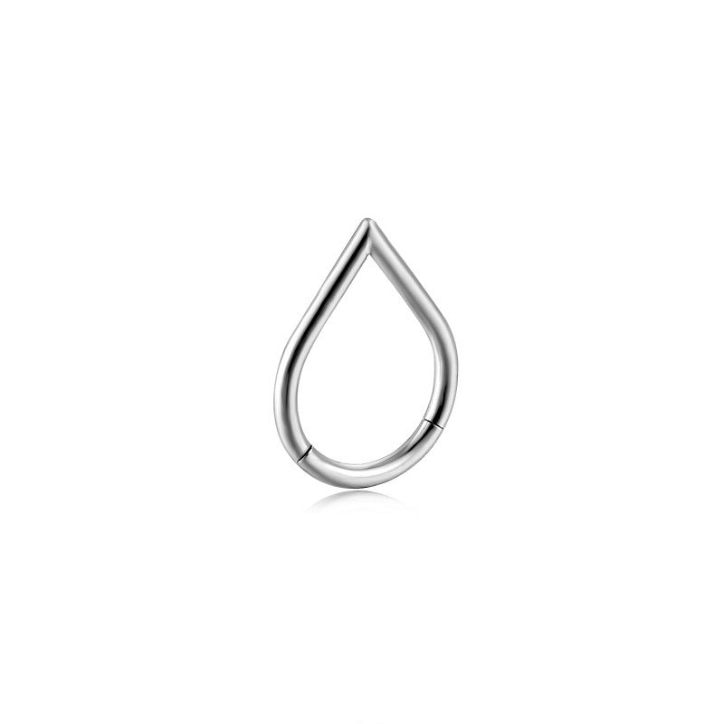 Nose Titanium Steel Heart-shaped Water Drop Earrings