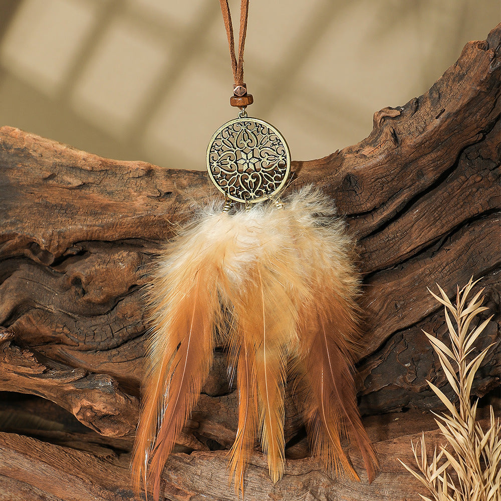 Sweater Chain Hand-woven Feather Scenic Spot Necklaces