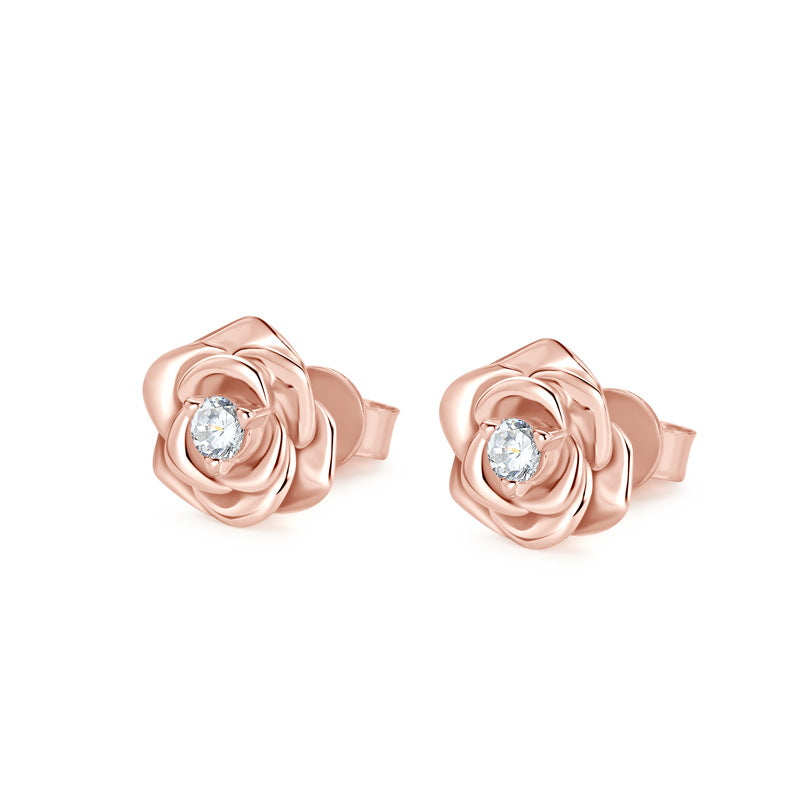 Clover Ear Color Moissanite Cute Sterling Earrings