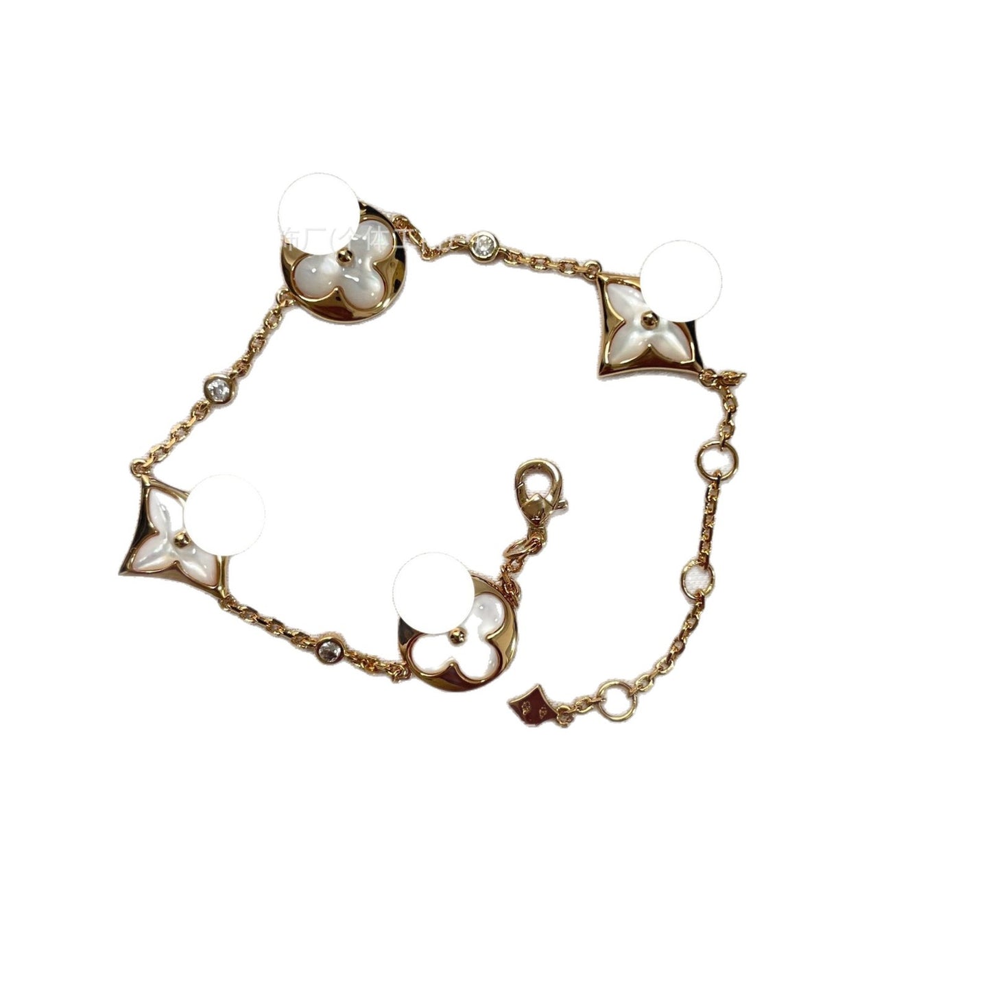 Donkey Diamond White Shell Ite Pointed Flower Four Presbyopic Bracelet