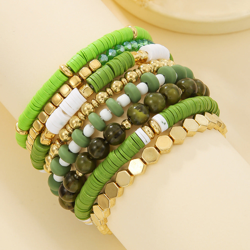 Clay Teacher's Day Gift White Girlfriends Multiple Bracelets