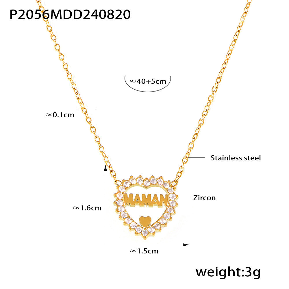Personalized Letter Heart Shape Diamond Twin Necklaces