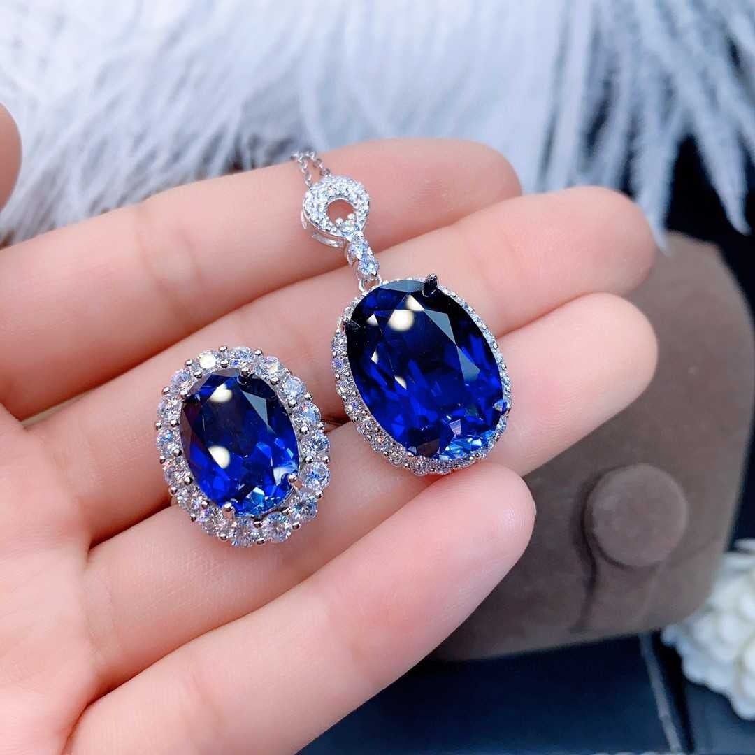 Artificial Sapphire Full Diamond Female Live Broadcast Rings