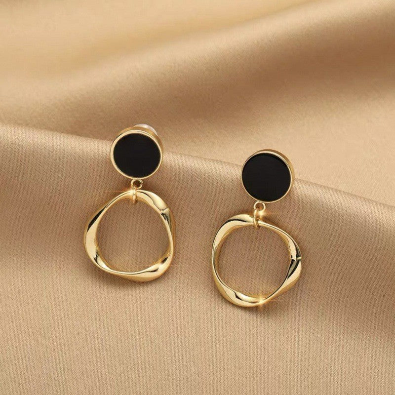 Women's Sier Needle Korean Style French Temperamental Pearl Earrings