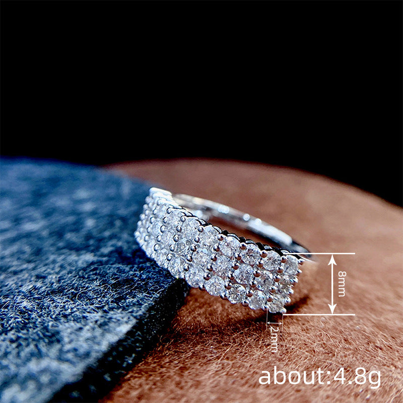 Shi Round Zircon Combination Arrangement Affordable Luxury Style Fine Elegant Rings