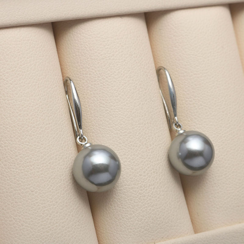 Artificial Pearl Lady Temperament Perfect Circle Pearls Earrings