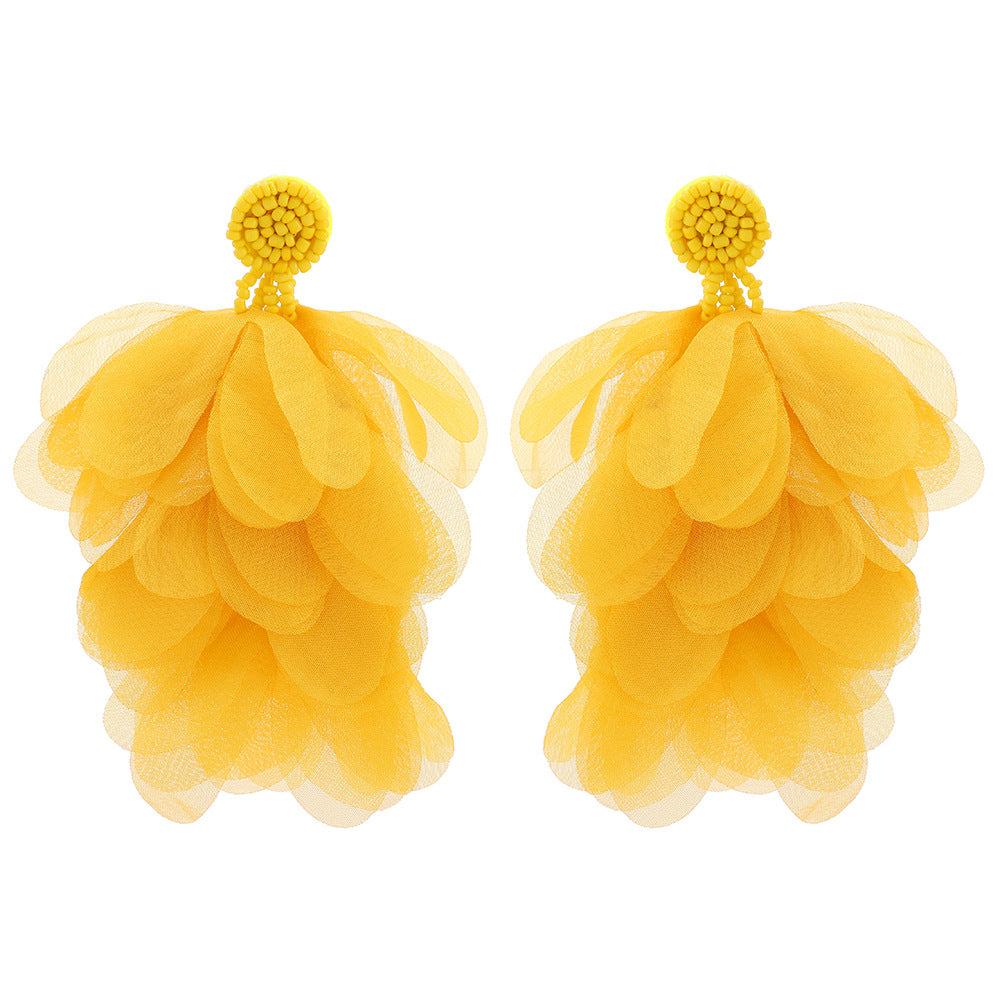 Women's Lace Flower Tassel For High Profile Fashion Super Fairy Earrings
