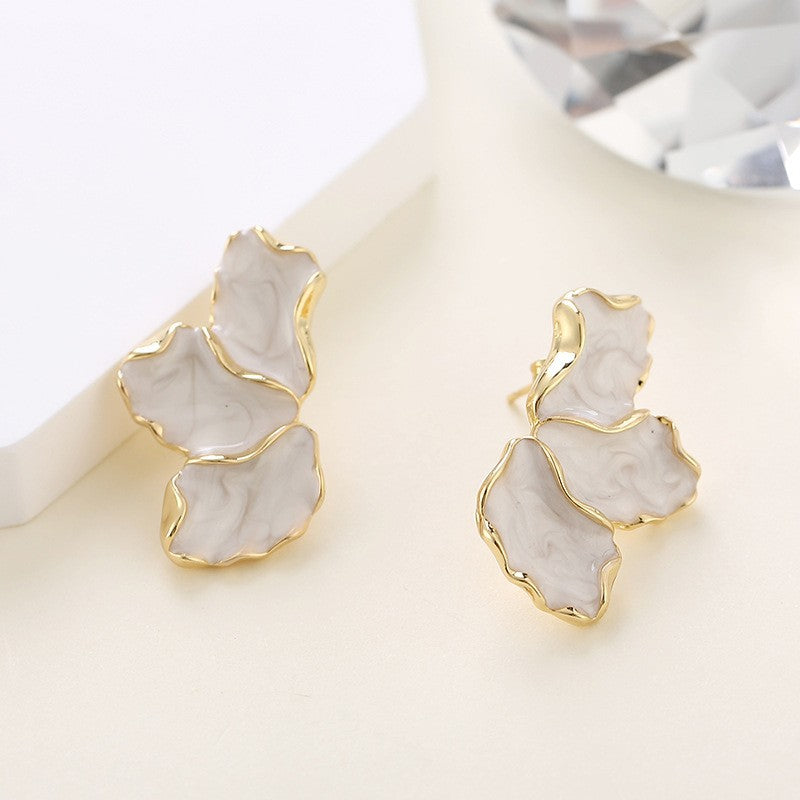 Needle High-grade Pearl Bow Flower Tulip Earrings
