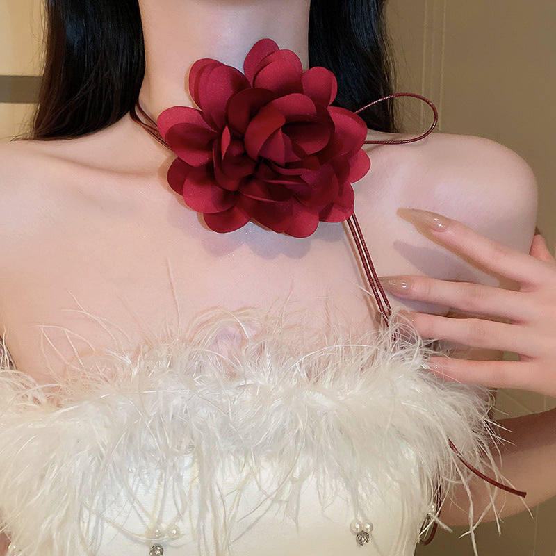 Net Yarn Flowers Ribbon Heart Fashion Necklaces
