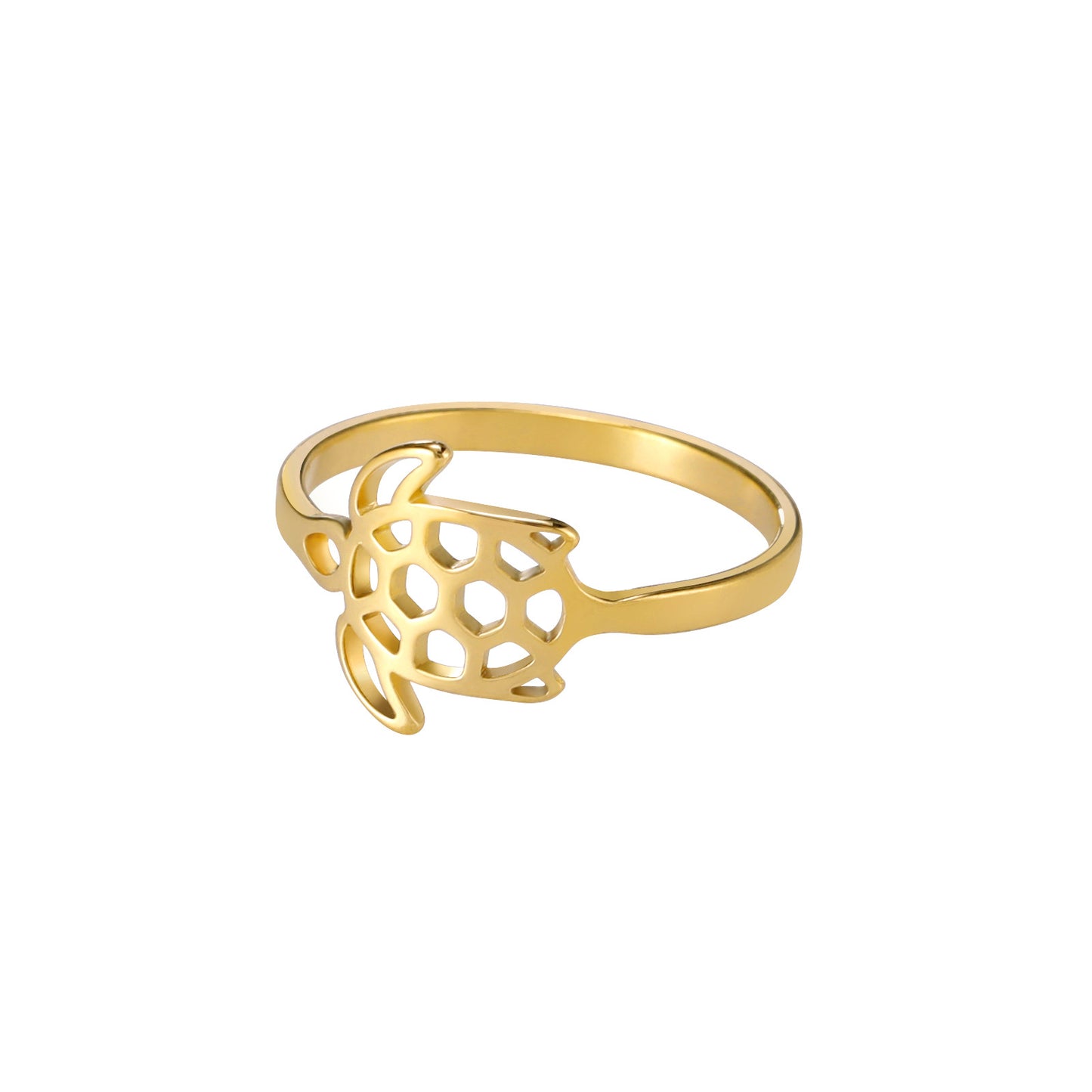 Grid Cartoon Animal Titanium Steel Cutting Hollow Ring