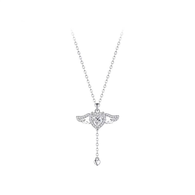 Cupid Heart Sterling Sier Female Sweet Necklaces