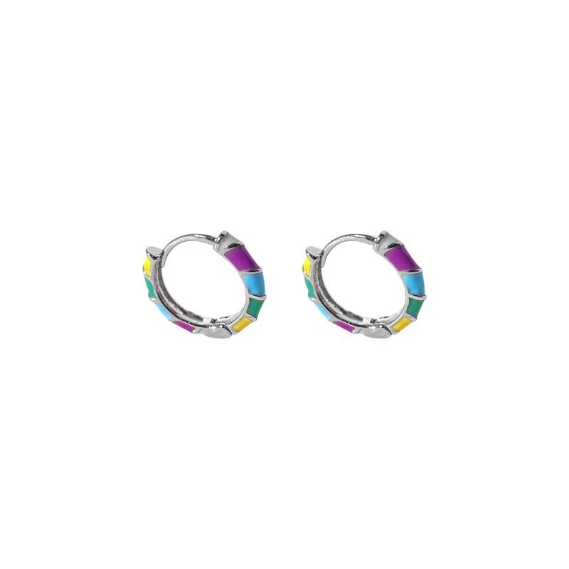 Colored Drip Glaze High Sense Fashion Clips Female Temperament Wild Rings