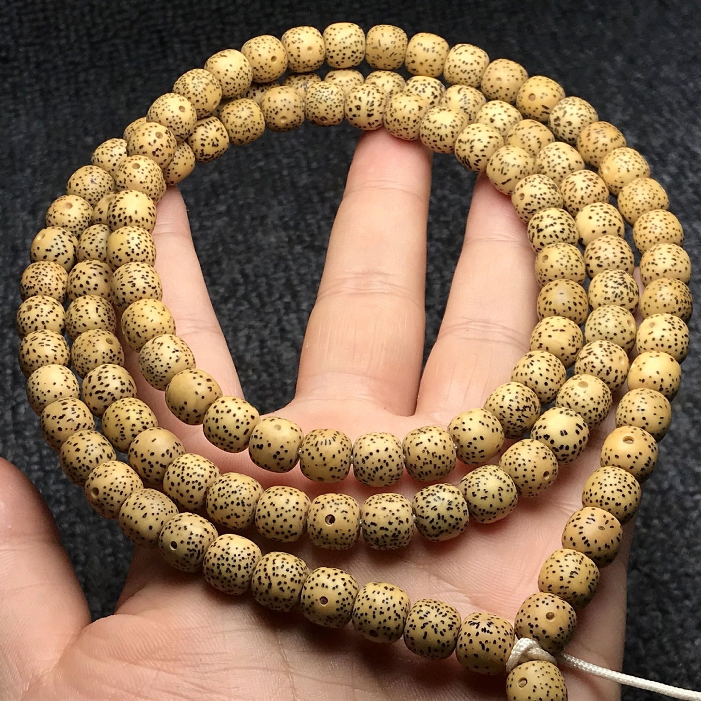 Hainan Dry Grinding Smooth White Bodhi Long Mini Tablets Bracelets