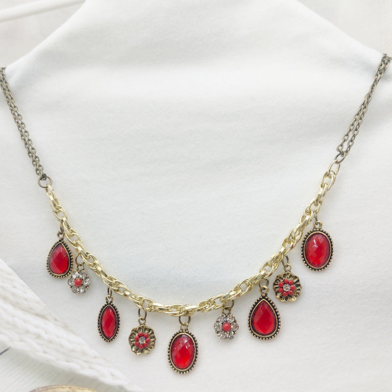 Hand Retro Imitation Ruby Fashion Element Bracelet