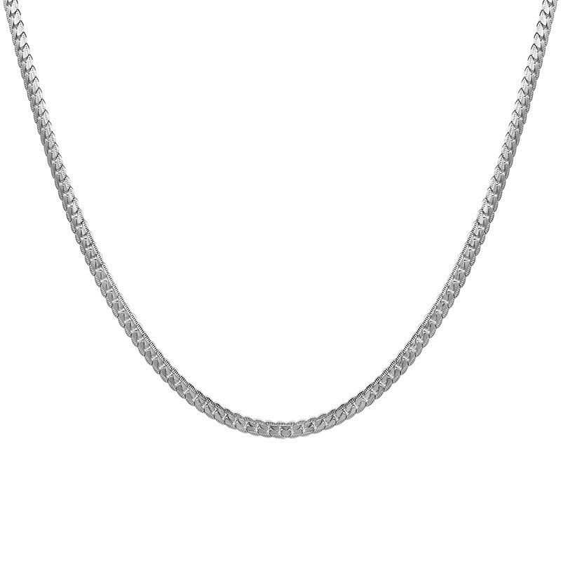 Men's Embossed Cuban Link Chain Colorfast Simple High Sense Design Necklaces