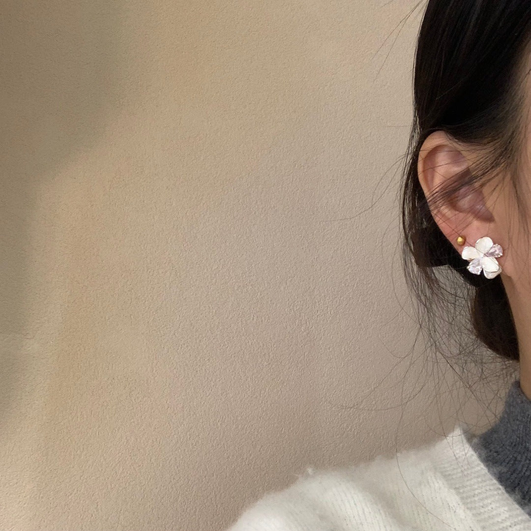 Women's Star Drip Glazed Flower High-grade Super Flash Graceful Stud Earrings