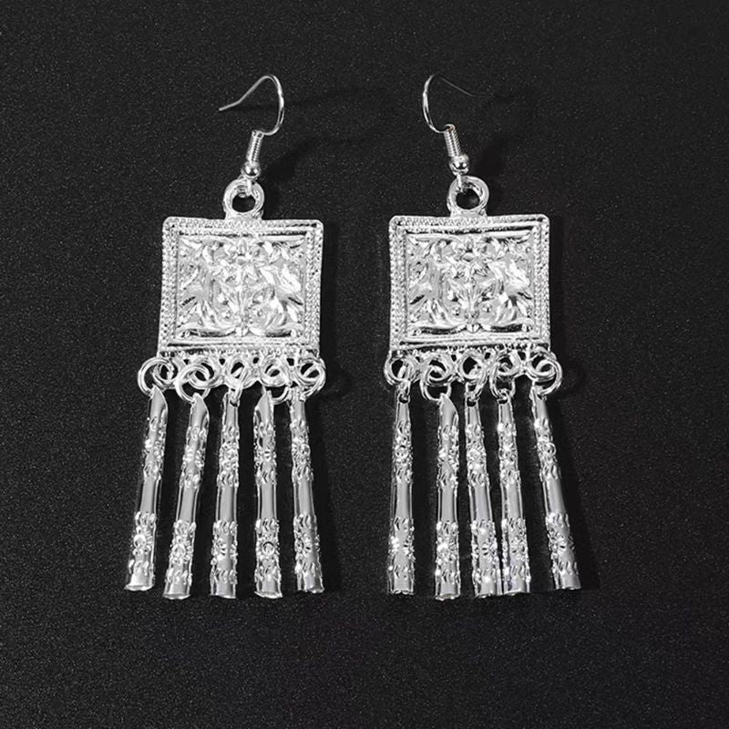 Imitation Miao Sier Ethnic Style Peacock Earrings
