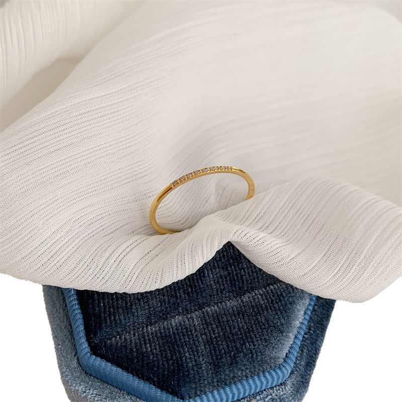 Temperament Basic Diamond Gold-plated Index Finger Ring